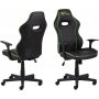 Vayne schwarzer Gaming-Stuhl mit grnen Details