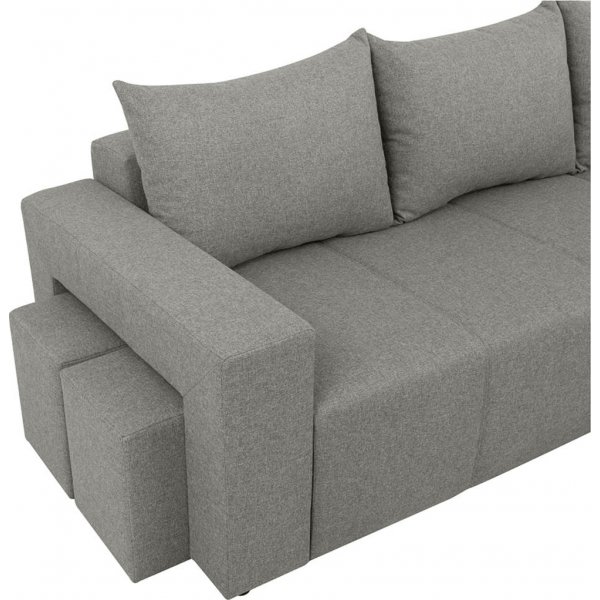 Denvo Schlafsofa mit Poufs - Grau