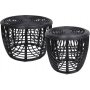 Heden Couchtisch-Set 60/40 cm - Rattan/schwarz