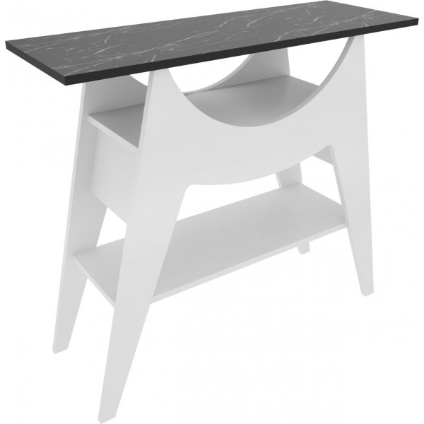 Ese Beistelltisch 100 x 35 cm - Wei/Schwarz