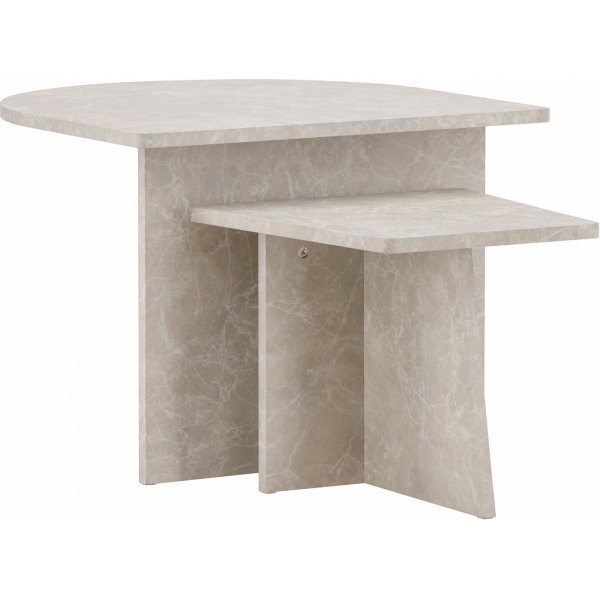 Sala Couchtisch 40/60 x 40/60 cm - Beige Marmoroptik Sala Couchtisch 40/60 x 40/60 cm - Beige Marmoroptik