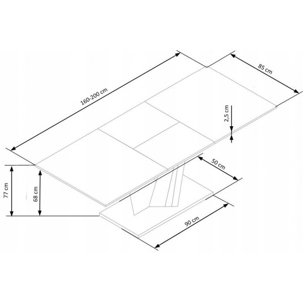 Pipil Esstisch 160-200 cm - Dunkelgrau