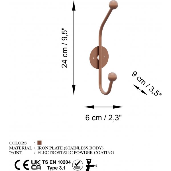 Nashorn-Kleiderbügel - Kupfer Nashorn-Kleiderbügel - Kupfer
