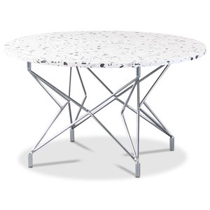 Terrazzo runder Couchtisch Ø80 cm - Cosmos Terrazzo & ChromUntergestell Terrazzo runder Couchtisch Ø80 cm - Cosmos Terrazzo & ChromUntergestell