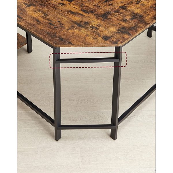 Rami Eckschreibtisch 138/138 x 49 cm - Braun/Schwarz