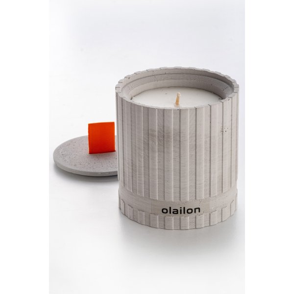 Sutun-Duftkerze - Grau/Orange Sutun-Duftkerze - Grau/Orange