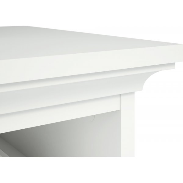 Paris schmaler Nachttisch mit 2 Schubladen und 1 offenem Fach - Wei