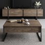 Couchtisch Walnuss/Schwarz 90 x 60 cm - Lux