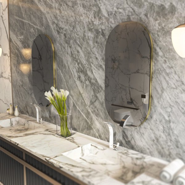 Riors Spiegel - Dunkelgrau/Gold