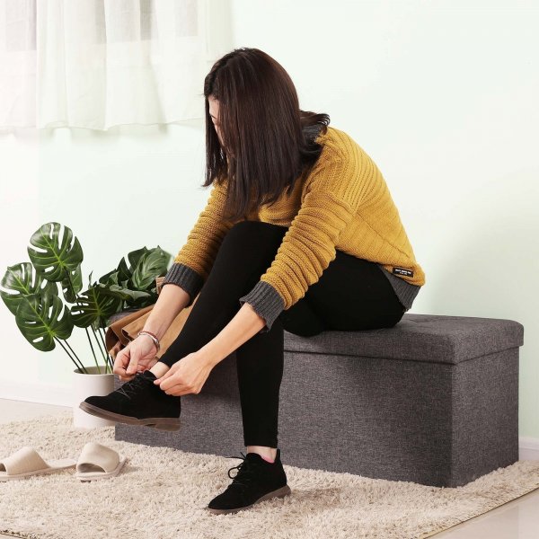 Idris Bank mit Stauraum 110 cm - Dunkelgrau Idris Bank mit Stauraum 110 cm - Dunkelgrau