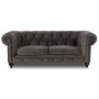 Chesterfield Montgomery 3-Sitzer-Sofa - grauer Samt