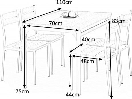 Myrsjö Esstischgruppe in Eiche hell - Tisch inklusive 4 Stühle Myrsjö Esstischgruppe in Eiche hell - Tisch inklusive 4 Stühle