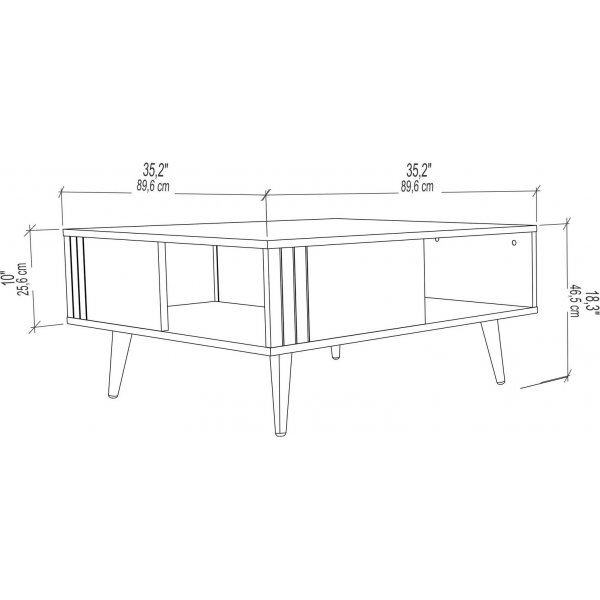 Ronas Couchtisch 89,6 x 89,6 cm - Eiche