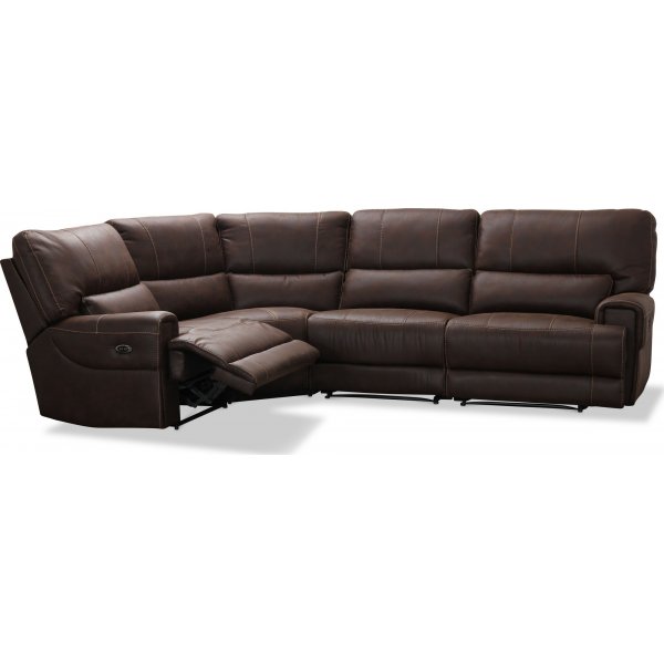 Elektrisches Ecksofa Las Vegas G - Dunkelbraun