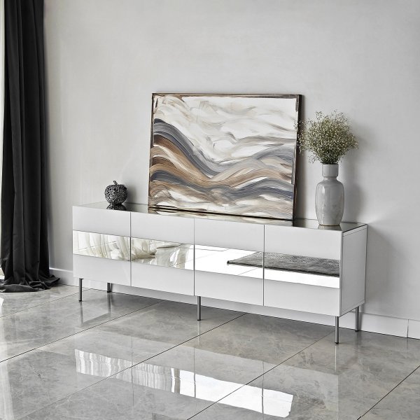 Leon Medienbank - Weiß/Silber Leon Medienbank - Weiß/Silber