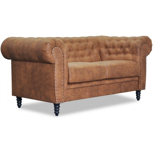 Ashford 2-Sitzer Chesterfield - Cognac Öko-Leder Ashford 2-Sitzer Chesterfield - Cognac Öko-Leder