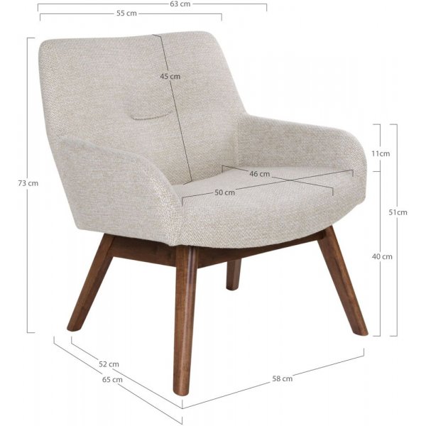 London Sessel - Sand/Nussbaum + Textilpflege für Möbel London Sessel - Sand/Nussbaum + Textilpflege für Möbel