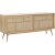 Yuma-Sideboard aus gelter Eiche mit Rattandetails und Schiebetren