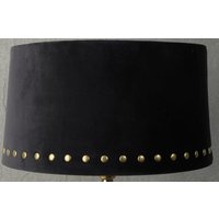 Velvet Lampenschirm mit Nieten 33 cm - schwarz / Messing
