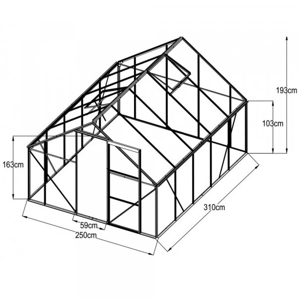 Gewächshaus Walk-in - 7,8 m² - schwarz + Gewächshaus Walk-in - 7,8 m² - schwarz +