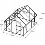 Gewchshaus Walk-in - 7,8 m - schwarz +