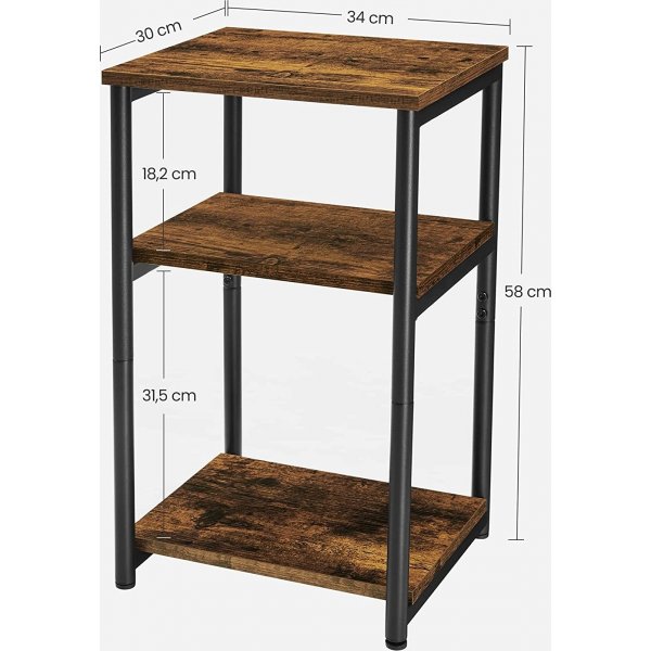 Evy Beistelltisch 34 x 30 cm - Braun/Schwarz