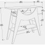 Ese Beistelltisch 100 x 35 cm - Wei/Rot