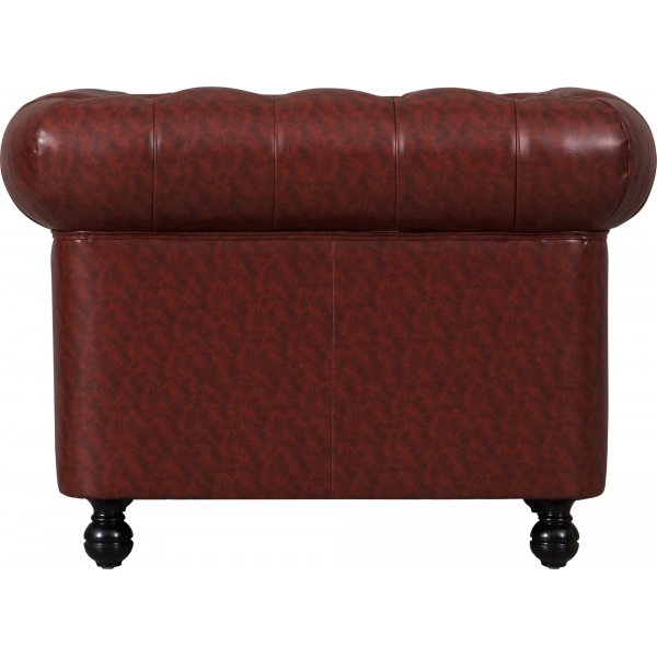 Chesterfield-Sessel aus braunem PU - Charles