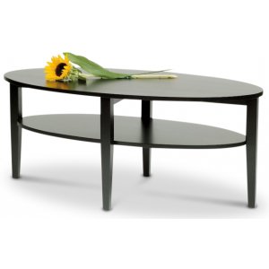 Memphis ovaler Couchtisch 120 cm - Schwarz