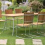 Mllan Gartengruppe in Teak: 8 Sthle mit Esstisch 176x90 cm