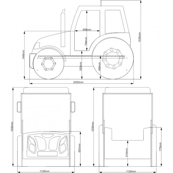 Traktor Kinderbett - Farbe wählbar! Traktor Kinderbett - Farbe wählbar!