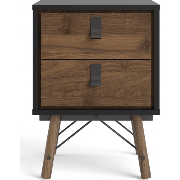 Ry Nachttisch - Schwarz/Walnuss