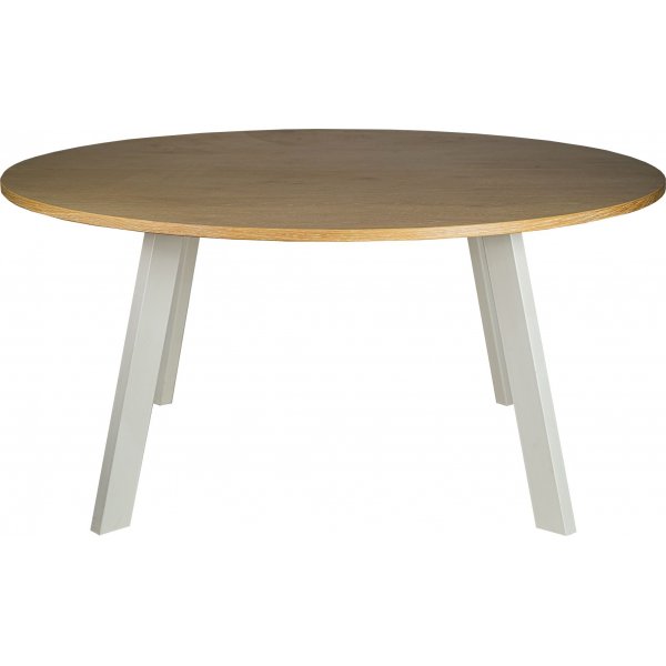 Groer runder Esstisch Freddy fr 8 Personen in Tnche mit weien Beinen - 155 cm