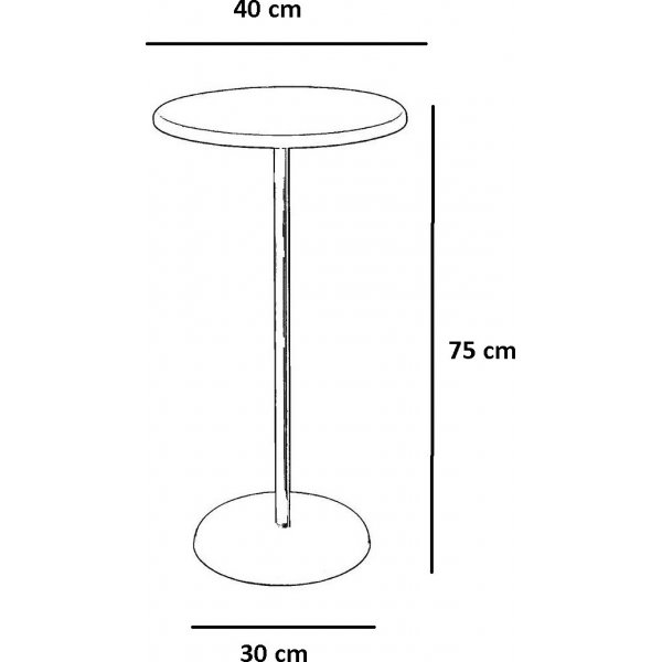 Stilvoller Beistelltisch Ø40 cm - Schwarz/Walnuss Stilvoller Beistelltisch Ø40 cm - Schwarz/Walnuss