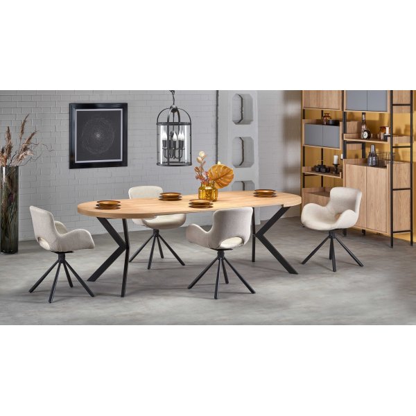 Nastro Esstisch 100-250 cm - Eiche/schwarz