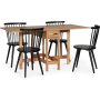 Esstisch-Set; Klapptisch aus Eiche mit 4 schwarzen Korbsthlen - Fr + 3.00 x Mbelfe