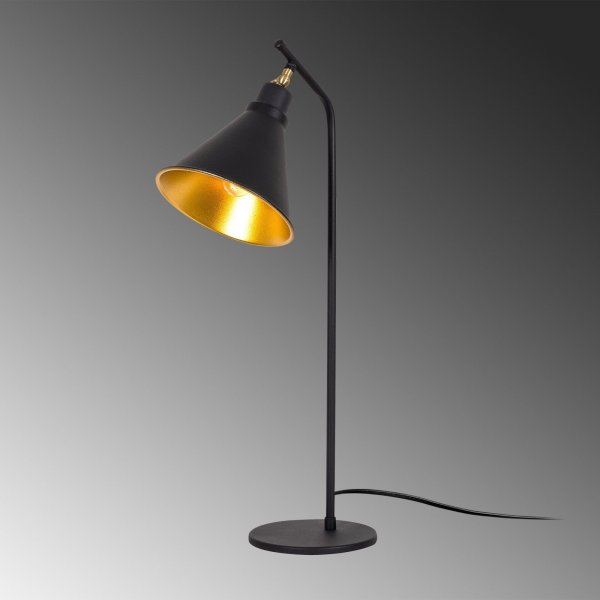 Sivani Tischlampe 2 - Schwarz/Gold