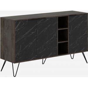 Clara Sideboard - Dunkelbrauner/schwarzer Marmor