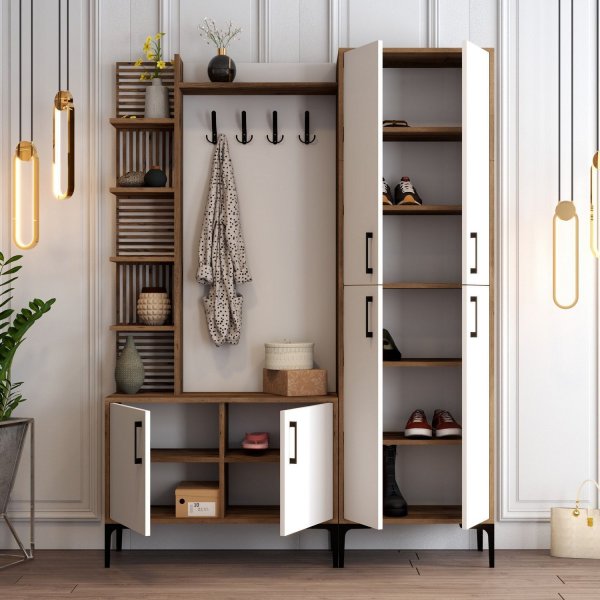 Viyana Flurmöbel 150 cm - Nussbaum/weiß Viyana Flurmöbel 150 cm - Nussbaum/weiß