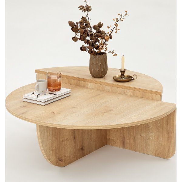 Podium-Couchtisch 90 x 90 cm - Saphireiche