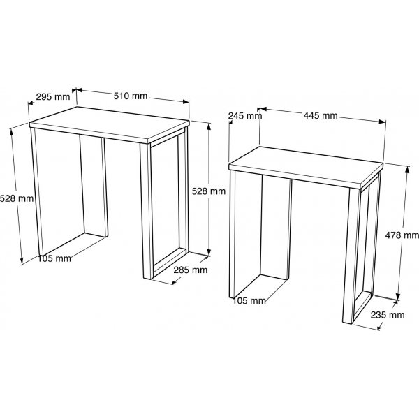 Ocean Tisch 47,8/52,8 x 24,5/29,5 cm - Wei