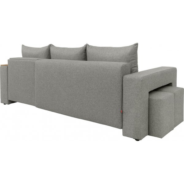 Denvo Schlafsofa mit Poufs - Grau