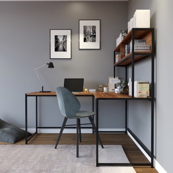 Limey Schreibtisch 154 x 130 cm - Nussbaum