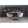 Plaza Esstischset, Marmortisch mit 4 Plaza Samtsthlen - Pink/White/Brass