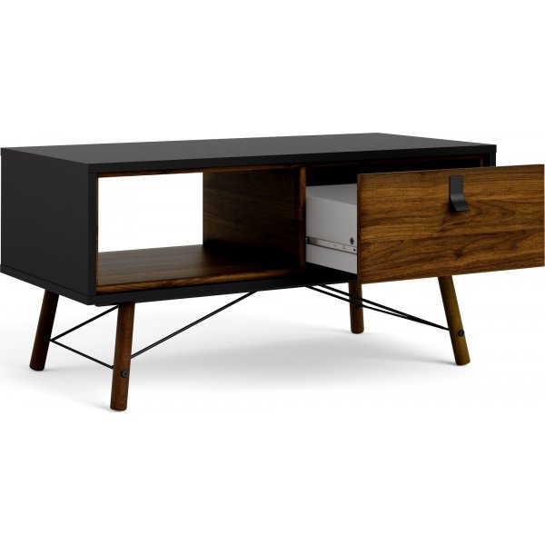Ry Couchtisch 101,8 x 48,2 cm - Schwarz/Walnuss