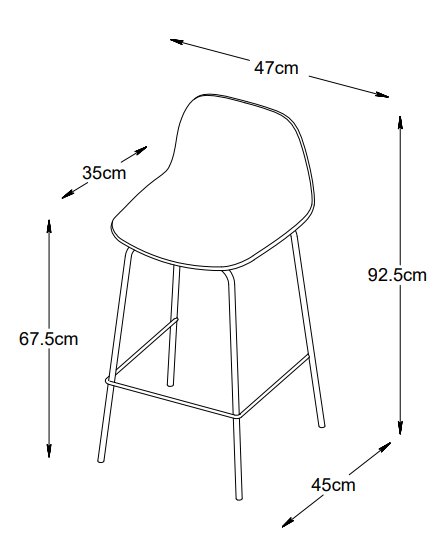 Sheba schwarzer Barhocker SH 67,5 cm