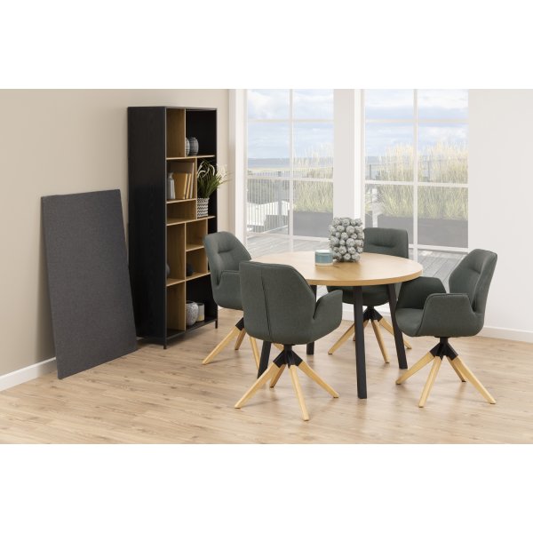 Aura Sessel - Dunkelgrau/Eiche