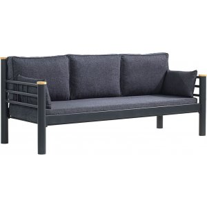 Kappis 3-Sitzer Outdoor-Sofa - Schwarz/Anthrazit + Möbelpflegeset für Textilien Kappis 3-Sitzer Outdoor-Sofa - Schwarz/Anthrazit + Möbelpflegeset für Textilien
