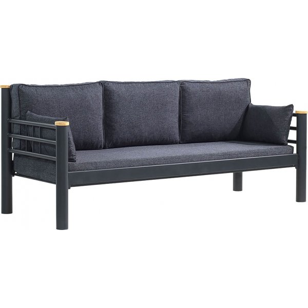 Kappis 3-Sitzer Outdoor-Sofa - Schwarz/Anthrazit