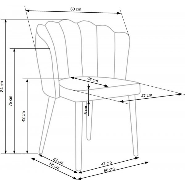 Cadeira Esszimmerstuhl 386 - Grau